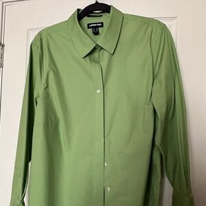 Land’s End 18W No Iron Broadcloth Cotton Long Sleeve Button Down Top